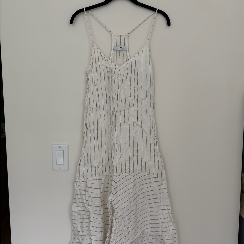 Striped White and Black Maxi Dress